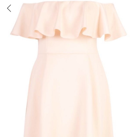 Plus Off Shoulder Dropped Hem Midaxi Dress - Pink - Picture 2 of 4